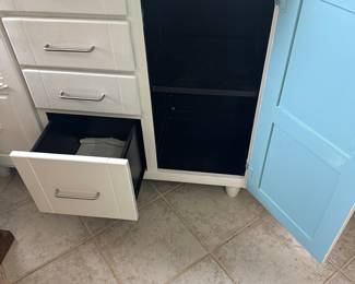 White cabinet with Granite Top