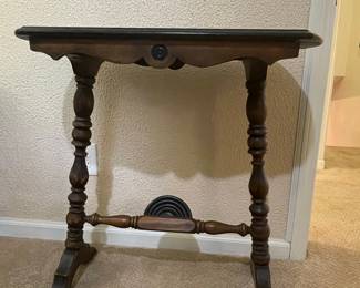 Victorian Spindle Leg Side Table with Carved Rosette