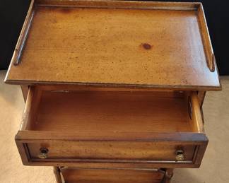Brandt "Bamboo" Side Table with Drawer and Magazine Rack