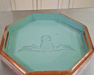 Octagonal Serving Tray with Pineapple Motif