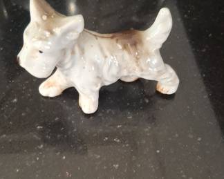 Vintage Ceramic Scottie Dog Figurine - Made in Japan