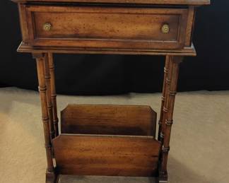 Brandt "Bamboo" Side Table with Drawer and Magazine Rack