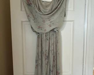 Vintage Floral Pleated Midi Dress