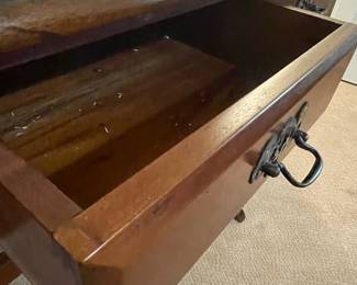 Vintage Duncan Phyfe Style Mahogany Drop-Leaf Console Table with Two Drawers