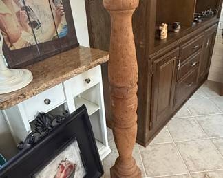 Antique Turned Wooden Baluster/Newel Post
