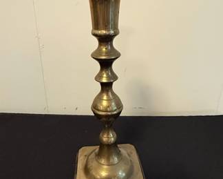 Brass Candlestick with Turned Stem