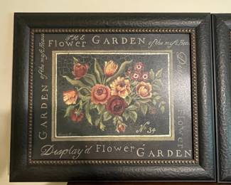 Pair of "The Flower Garden" Botanical Prints by Kimberly Poloson