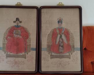 Pair of Chinese Emperor and Empress Portraits