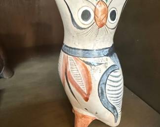Vintage Tonala Ceramic Owl Figurine