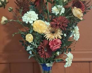 Mixed Artificial Floral Arrangement in Trumpet Vase