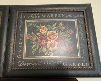 Pair of "The Flower Garden" Botanical Prints by Kimberly Poloson