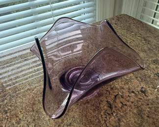 Glass Amethyst Handkerchief Vase