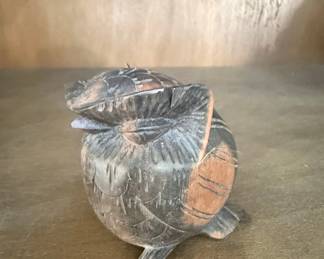 Carved Wooden Owl Figurine