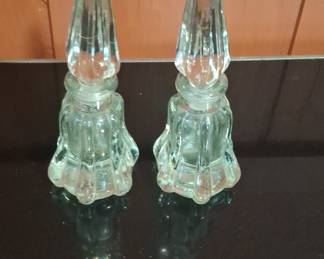 Pair of Vintage Crystal Perfume Bottles