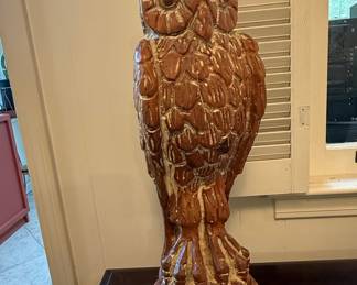 Carved Wood Owl Figurine by Red Mill Mfg