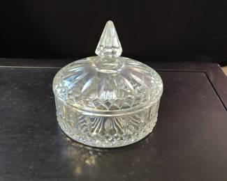 Indiana Glass Princess Pattern Crystal Candy Dish with Lid