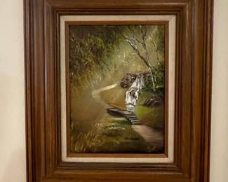 Landscape Painting with Waterfall