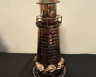 Decorative Metal Lighthouse Figurine