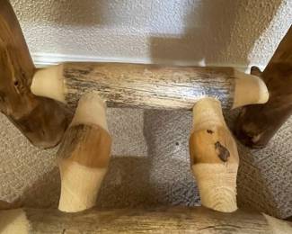Aspen Log End Table with Live Edge Top and Shelf