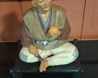 Hakata Urasaki Japanese Ceramic Figure of an Old Man