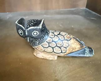 Hand-Carved Stone Owl Figurine