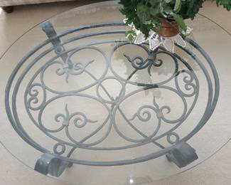 Nice heave wrought iron base with glass top