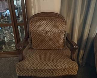Victorian Style Upholstered Armchair by Ethan Allen