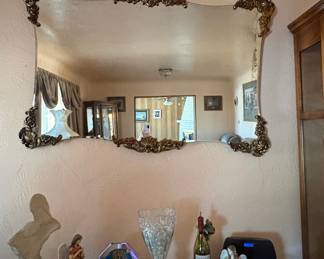 Ornate Giltwood Rococo Revival Wall Mirror