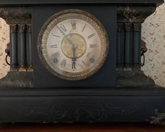 Antique Black Mantel Clock
