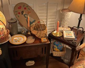2 tier mahogany side table 