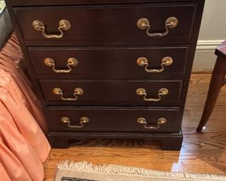 Davis cabinet company 4 drawer chippendale style bedside bachelors chest - 2 available 
