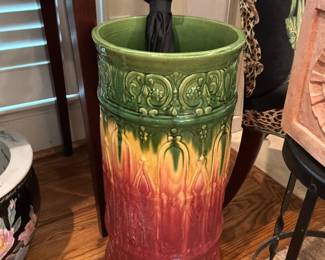Majolica umbrella stand 