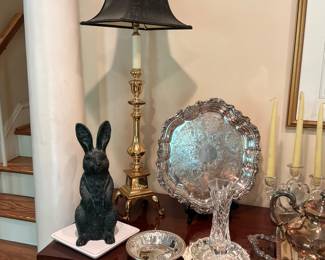 Heavy brass lamps - 2 of these available. 