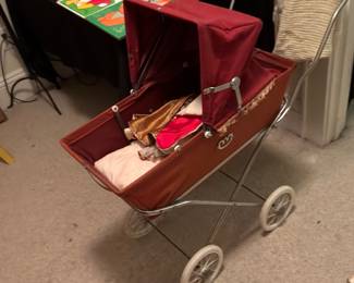 MCM stroller with chrome accents 