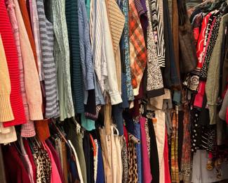 Lots of Talbots, chicos, Ralph Lauren, north face, lands end, and more. Mostly size small and  medium 