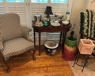 Mahogany demilune flip top console table 