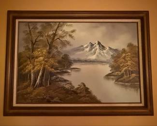 Mountain Landscape Oil Painting by G. Whitman