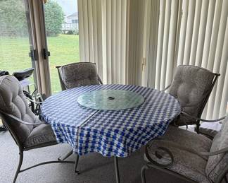 Wrought Iron Patio Dining Set with Four Chairs