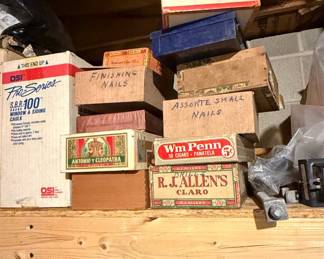 Assortment of Vintage Cigars and Hardware