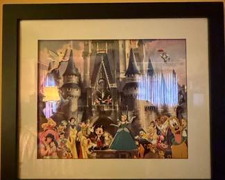 Disney Framed Castle Print with Collectible Pins