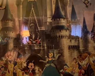 Disney Framed Castle Print with Collectible Pins