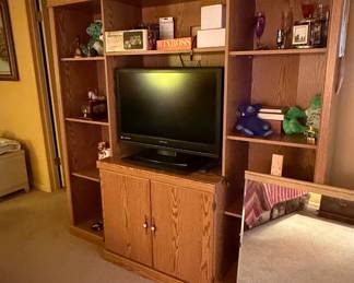 Sauder Orchard Hills Oak Entertainment Center with Cabinet