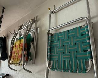 Vintage Aluminum Webbed Lawn Chairs