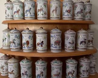 Lenox The Spice Carousel Porcelain Spice Jars with Wooden Rack