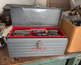 Craftsman Metal Toolbox with Assorted Tools