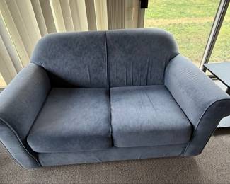 Light Blue Microfiber Loveseat