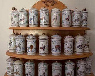 Lenox The Spice Carousel Porcelain Spice Jars with Wooden Rack
