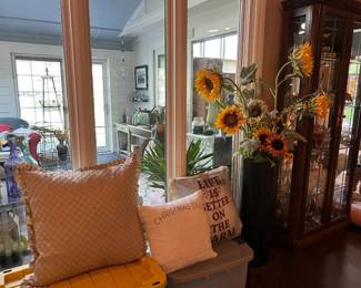 Pillows, Sunflowers, crystal, farm decor, cottage decor