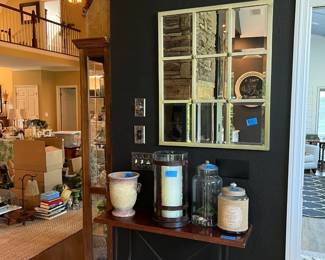 jars, vases, candles, table