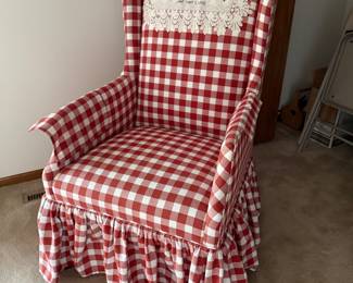 Red gingham chair